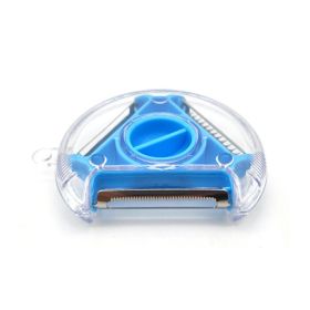1pc 3-in-1 Fruit Vegetable Peeler Stainless Steel Shredder Scraper For Potato Carrot Apple Veggie Kitchen Supplies (Color: Blue)